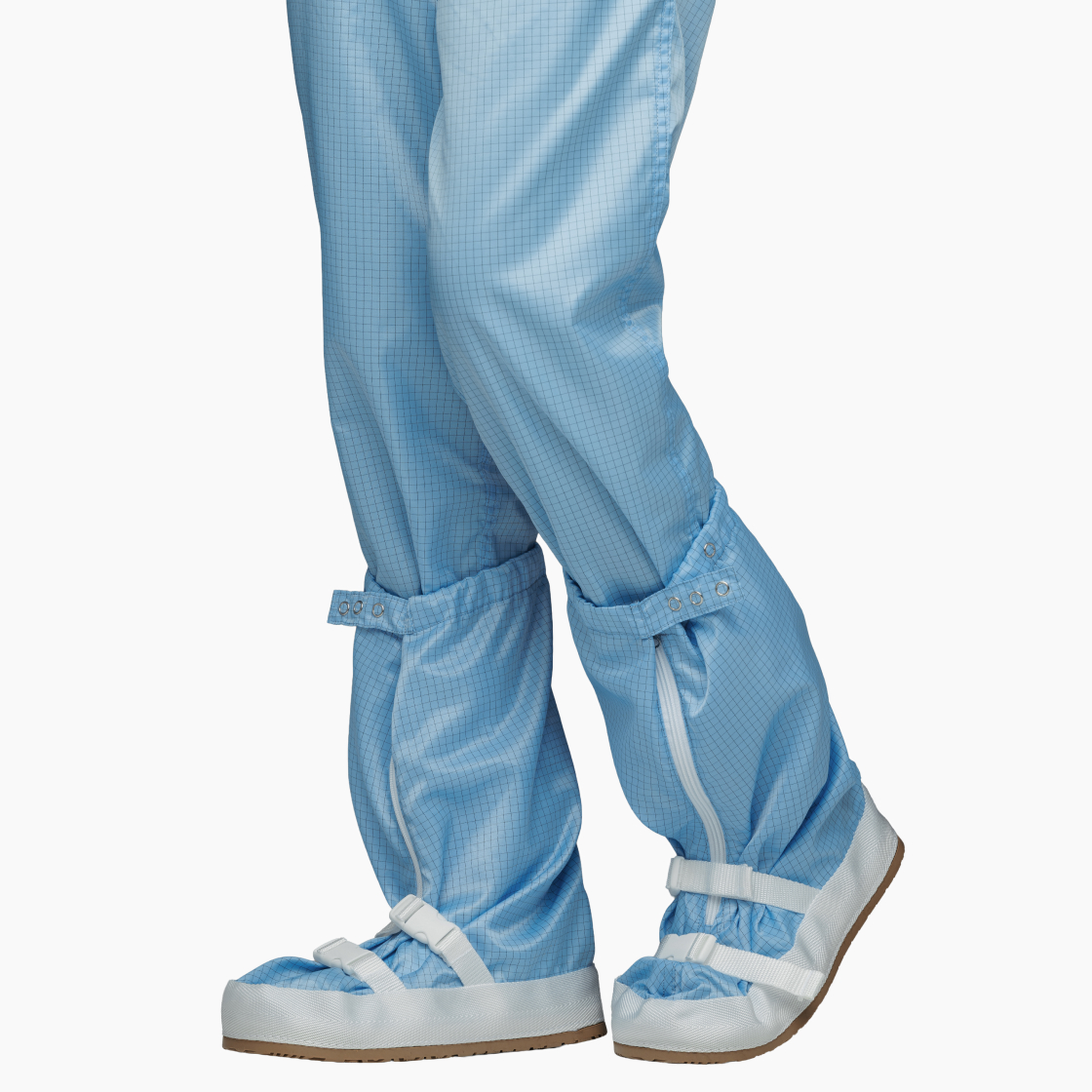 Бахилы  укороченные с молнией и фиксатором на полужесткой подошве многоразовые для чистых помещений Isotex™